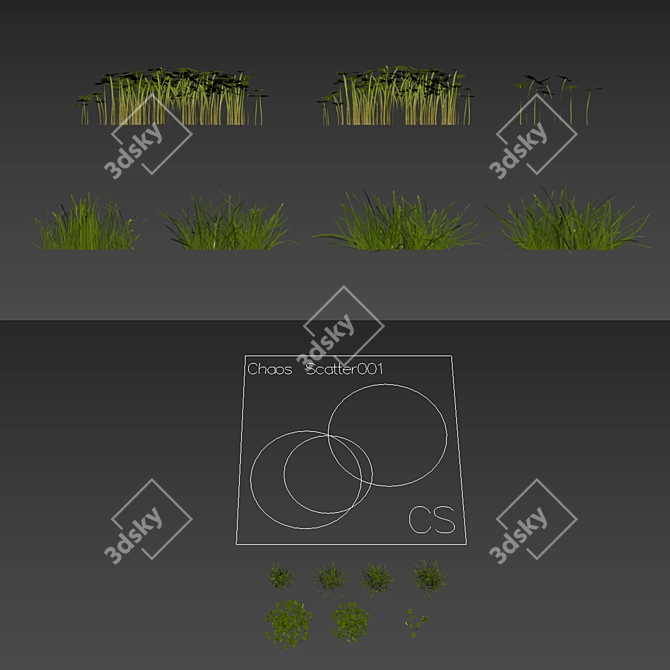 Scatter Grass Kit for Vray 3D model image 6