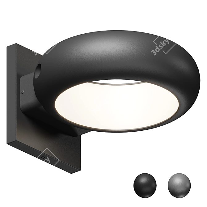 Modern Aluminum Ring LED Wall Sconce 3D model image 1