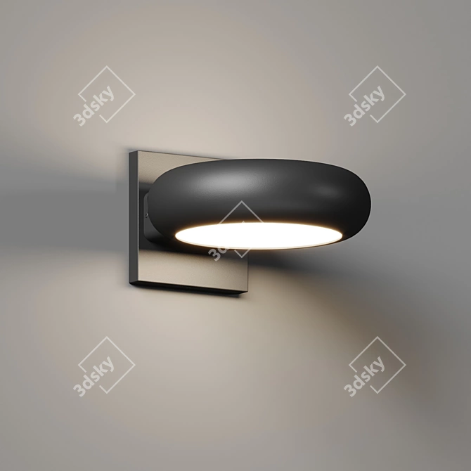 Modern Aluminum Ring LED Wall Sconce 3D model image 3