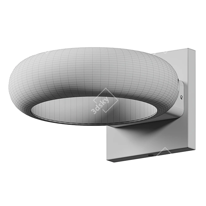 Modern Aluminum Ring LED Wall Sconce 3D model image 4