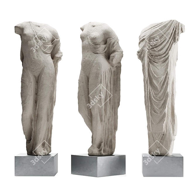 Goddess Venus Tall Torso Sculpture 3D model image 1