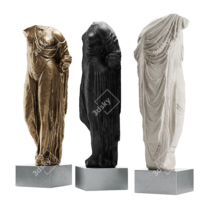 Goddess Venus Tall Torso Sculpture 3D model image 4