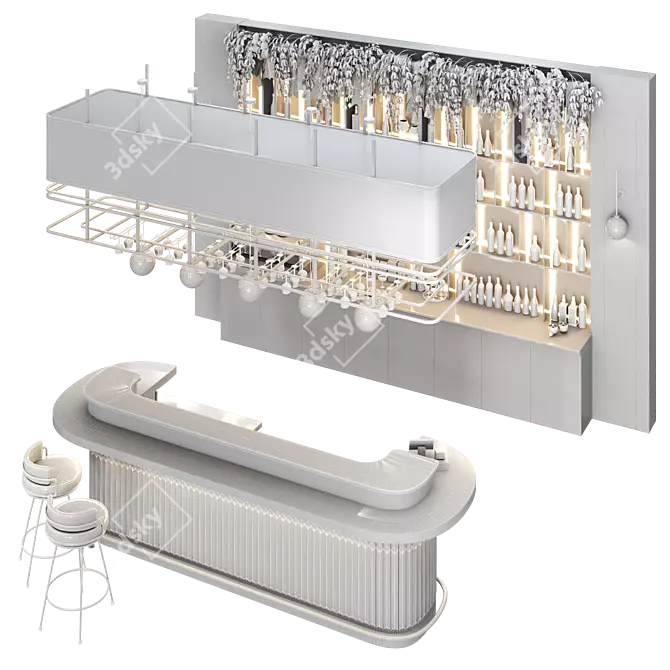 Cafe11 Stainless Steel Bar Counter 3D model image 6