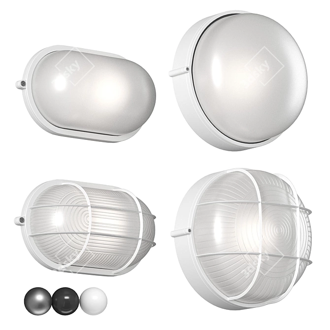 Outdoor Wall Ceiling Lighting White 3D model image 8