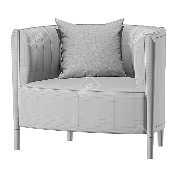 Elegant Oxford Armchair by Caracole 3D model image 3