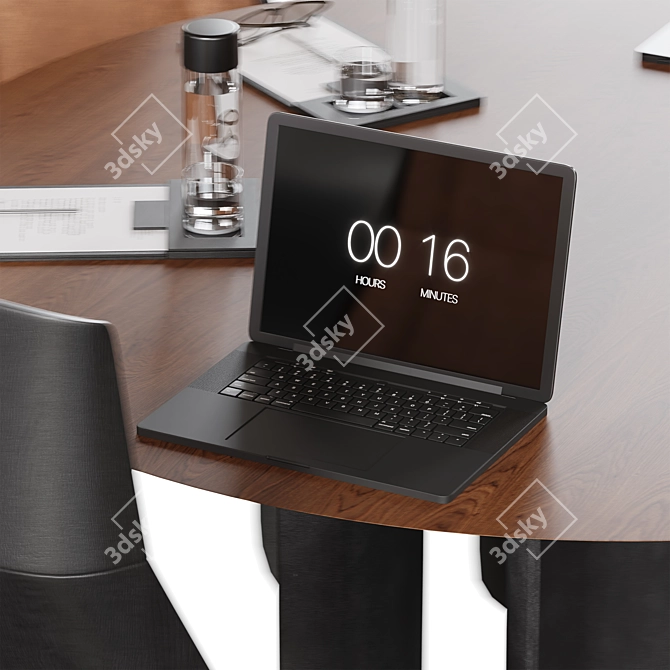 Contemporary Circle Meeting Table 3D model image 6