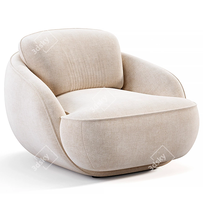 Cozy Alpine Boucle Armchair Furniture 3D model image 4