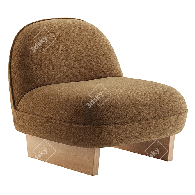 Cozy Sherpa Accent Chair 3D model image 2