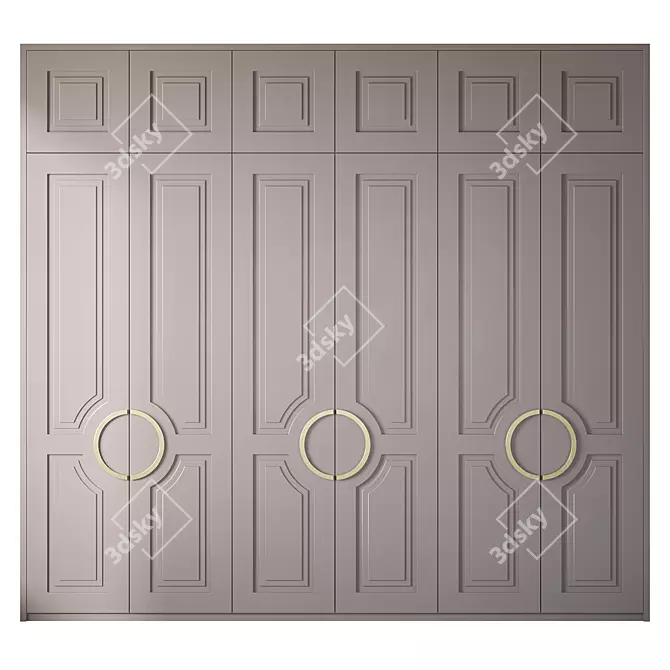 Art Deco Carter Wardrobe Set 3D model image 1