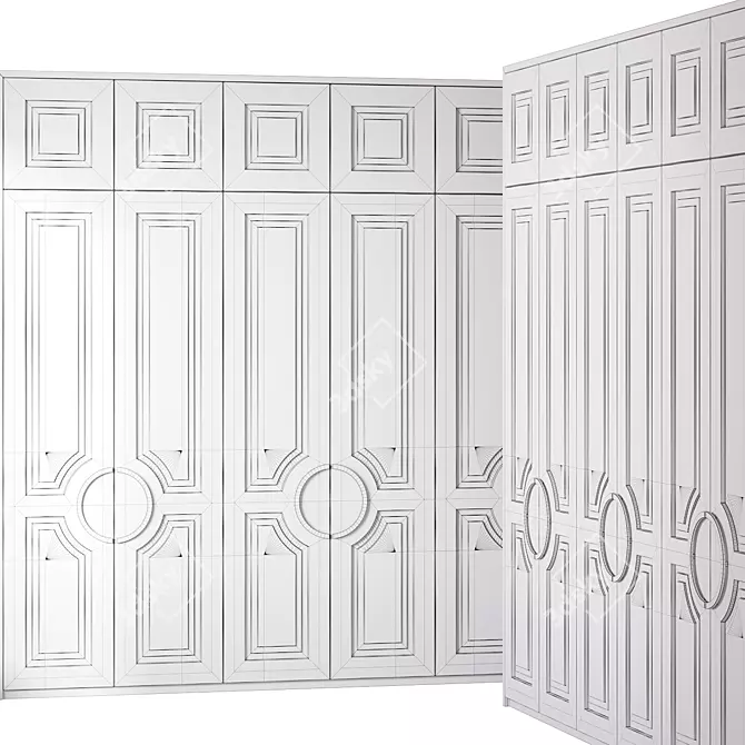 Art Deco Carter Wardrobe Set 3D model image 6