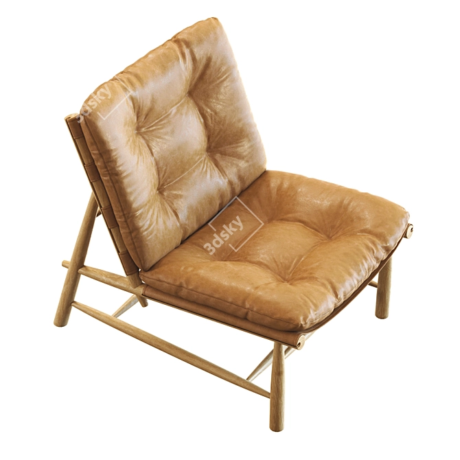 Henning Leather Chair 3D Model 3D model image 2