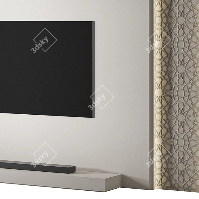 Arabic Decor TV Wall 01 3D model image 4