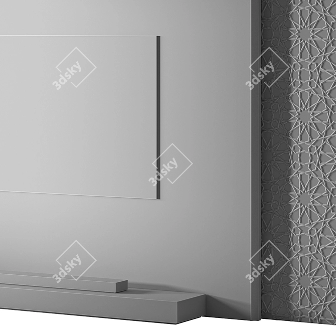 Arabic Decor TV Wall 01 3D model image 5