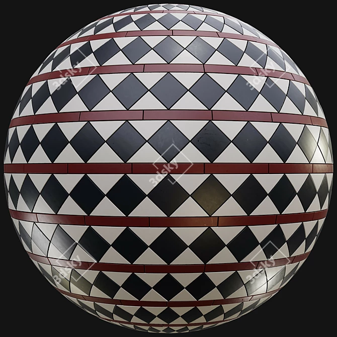 Victorian Seamless PBR Floor Materials 3D model image 3