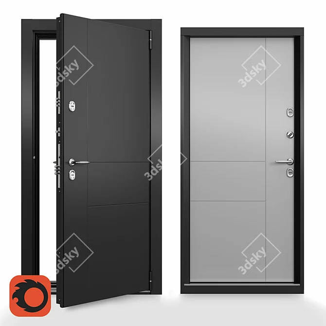 Title: Snegir PRO Winter-Proof Door 3D model image 1