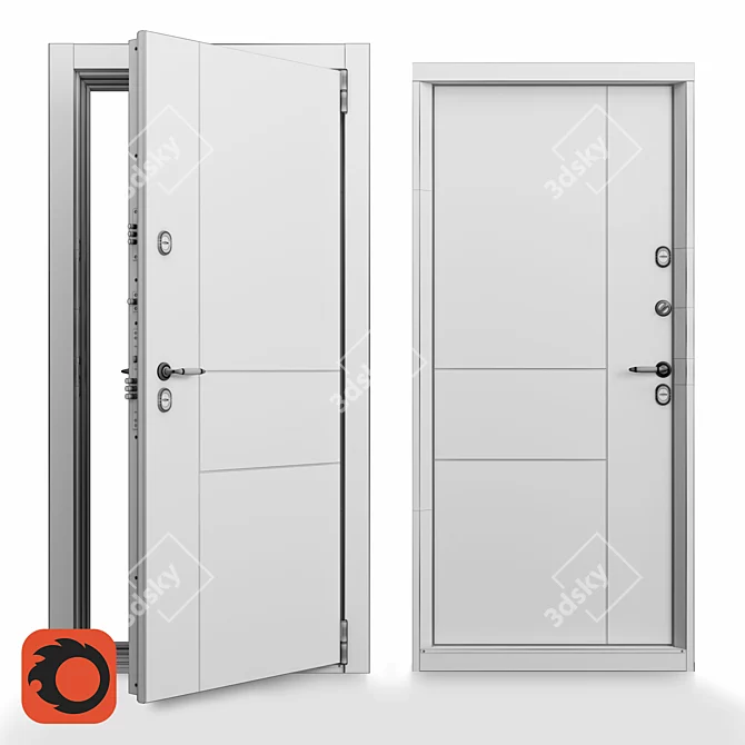 Title: Snegir PRO Winter-Proof Door 3D model image 3