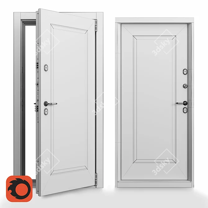  Dual-Thermal Exterior Door 3D model image 3