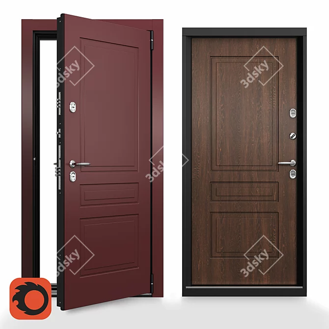 Snegir PRO Steel Door 3D model image 1