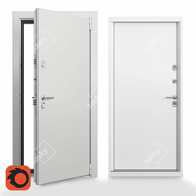 Snegir Pro: Frost-Resistant Exterior Door 3D model image 1