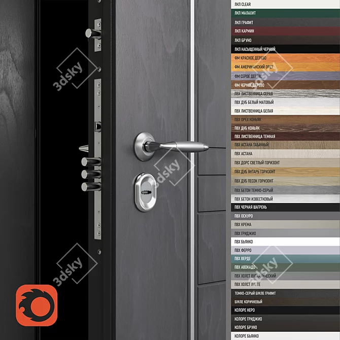 Snegir PRO Frost-Resistant Outdoor Door 3D model image 2