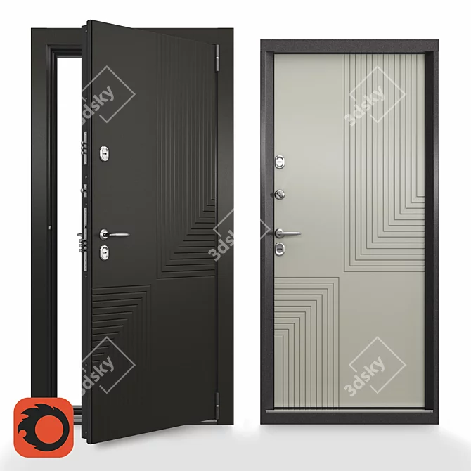 Snegir PRO Outdoor Frost-Resistant Door 3D model image 1