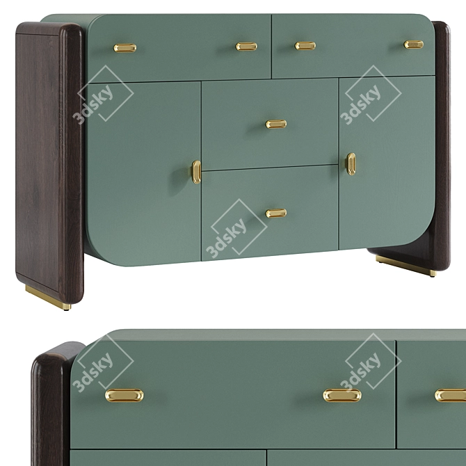 Elegant SCROLL Buffet Sideboard by MOUS 3D model image 1