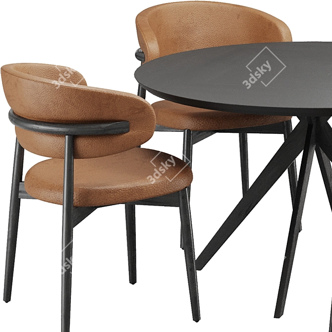 Stylish Chair & Table Set 3D model image 3