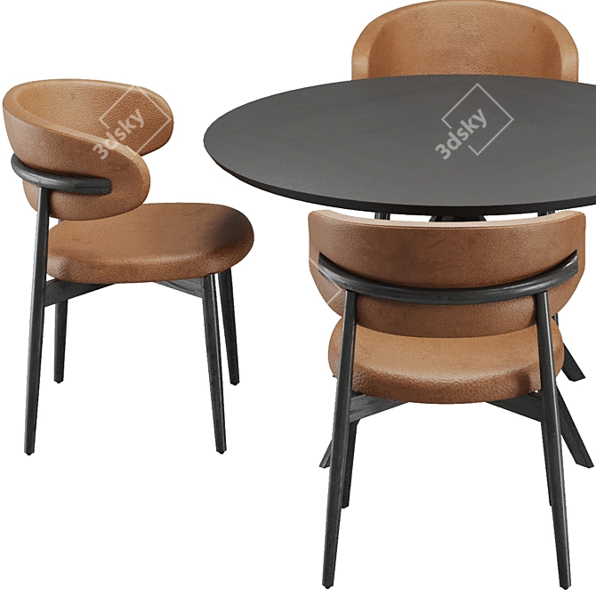 Stylish Chair & Table Set 3D model image 5