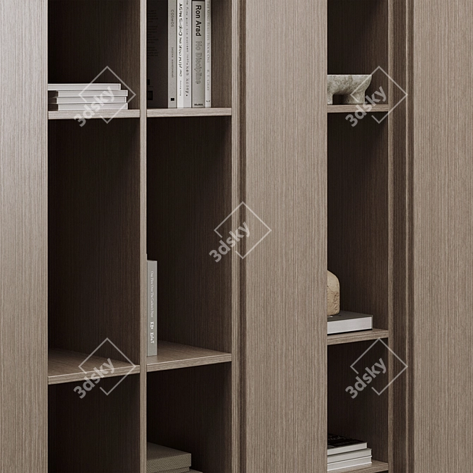 Modern Bookcase Furniture 3D Model 3D model image 2