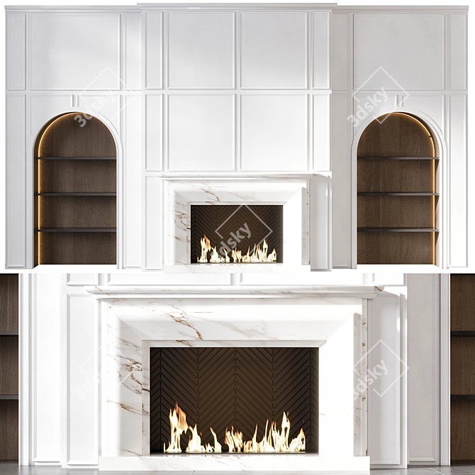 Modern Fireplace No14 3D model image 1