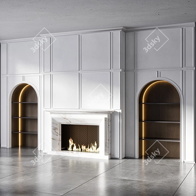 Modern Fireplace No14 3D model image 2