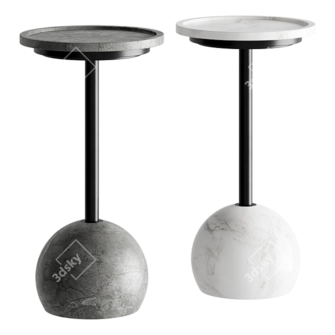 Viola Black Marble Accent Table 3D model image 1