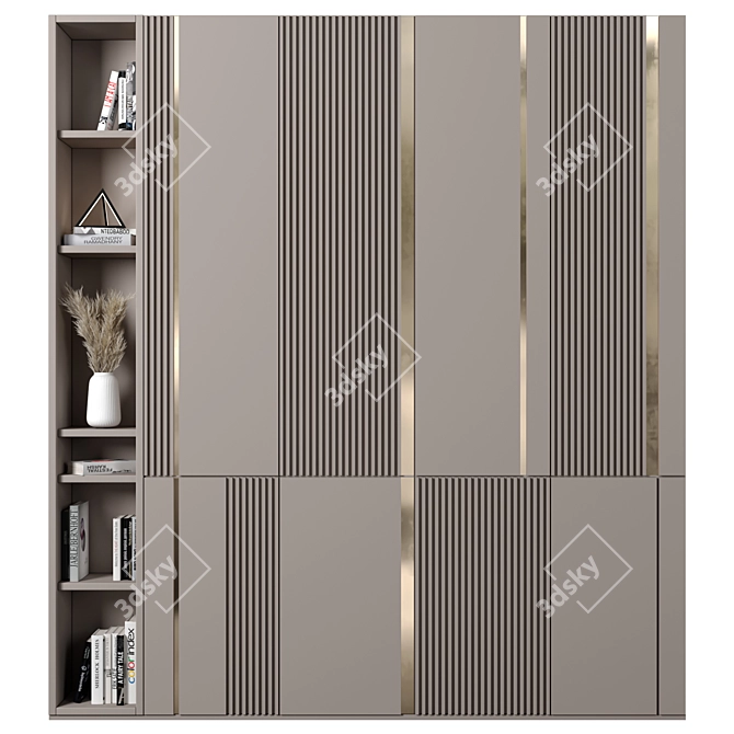 Modular High-Quality Wardrobe 3D model image 1