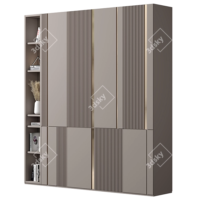 Modular High-Quality Wardrobe 3D model image 2