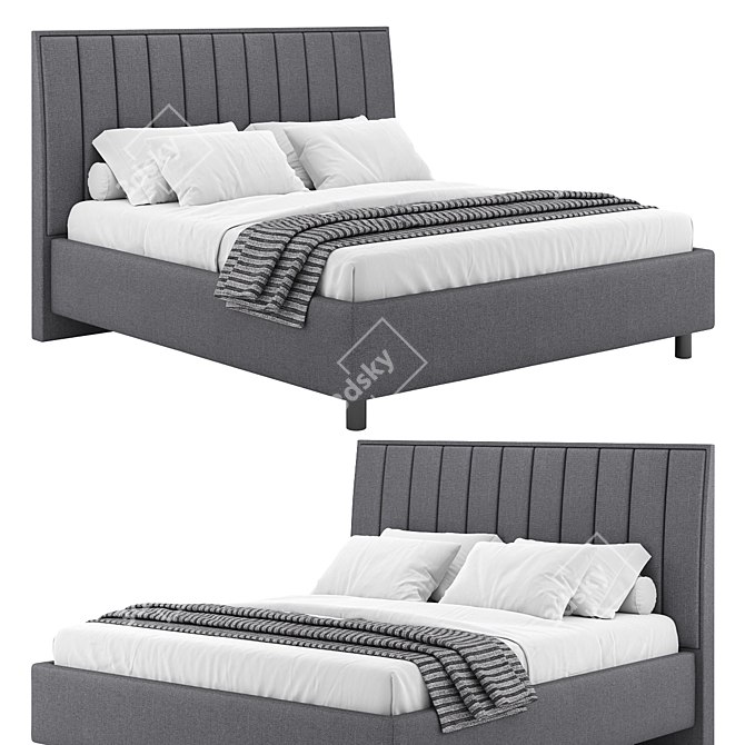 Elegant Majesty Bed Frame 3D model image 5