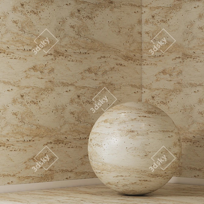 4K Seamless Travertine Texture Pack 3D model image 1