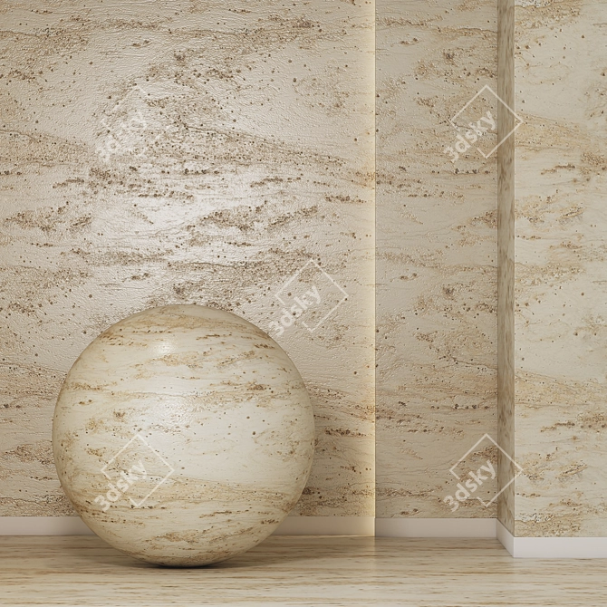 4K Seamless Travertine Texture Pack 3D model image 2