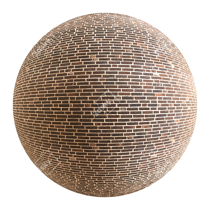 Displacement-Ready Textured Brick-086 3D model image 1