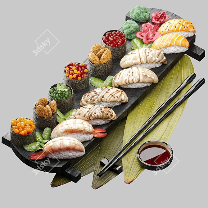 Sushi Board with Fillings 3D model image 1