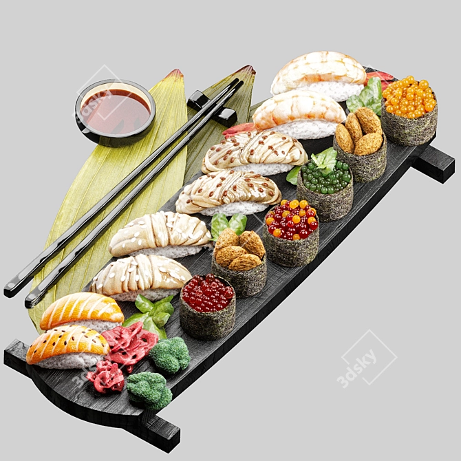 Sushi Board with Fillings 3D model image 2