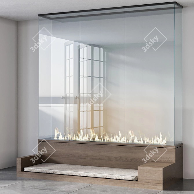 Versatile 3D Fireplace Model 3D model image 1