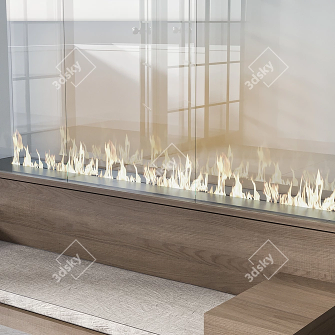 Versatile 3D Fireplace Model 3D model image 4