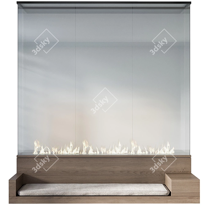 Versatile 3D Fireplace Model 3D model image 5