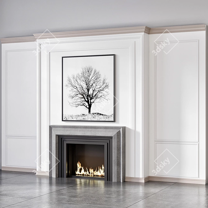 Modern Fireplace Model for V-Ray 3D model image 3