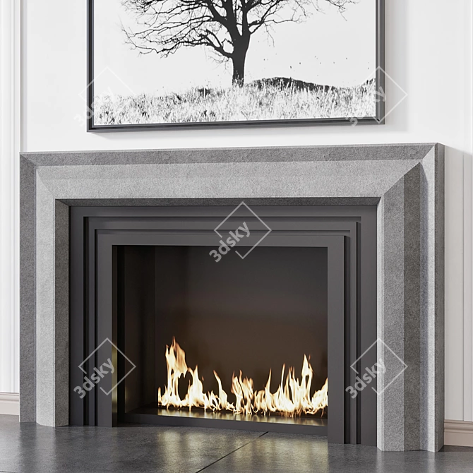 Modern Fireplace Model for V-Ray 3D model image 4