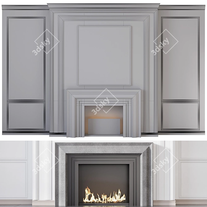 Modern Fireplace Model for V-Ray 3D model image 5