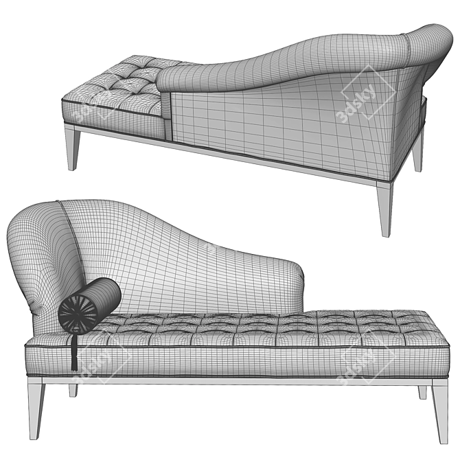 Neoclassical Settee in Two Designs 3D model image 4