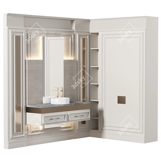 Luxury Bathroom Furniture Set 3D model image 1