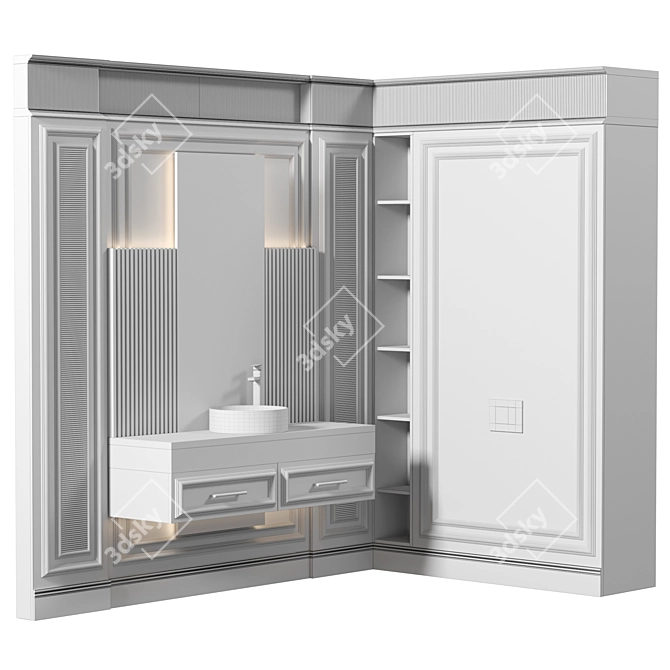 Luxury Bathroom Furniture Set 3D model image 4