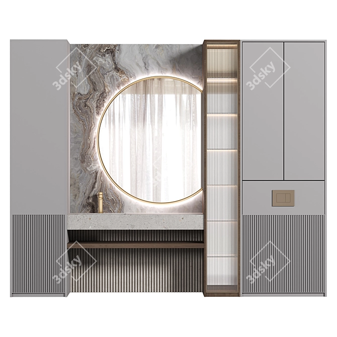 Modern Modular Bathroom Cabinet 3D model image 1